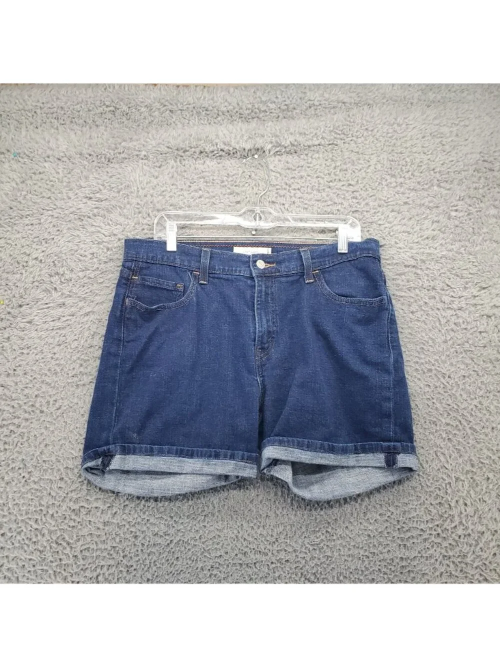 Levis Shorts Womens 14 Blue 515 Relaxed Fit Denim Folded Hem *Read*